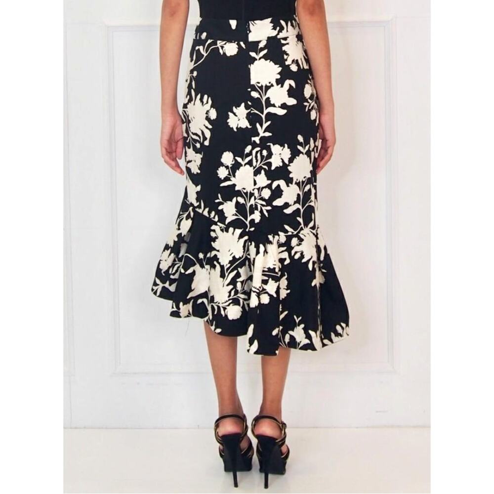 Johanna Ortiz x H&M Floral Skirt 14 Black Flounced Frill Flamenco Lola Rumba - Picture 4 of 15